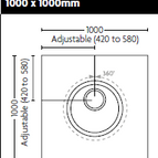 1000mm x 1000mm