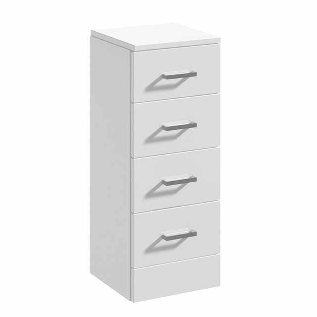 Essential Alaska White Drawer Unit; 350mm wide; 4 drawer model