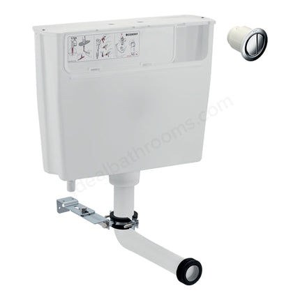 Geberit Low-Height Concealed Cistern & Type 01 Chrome Flush Button | 109.724.21.2