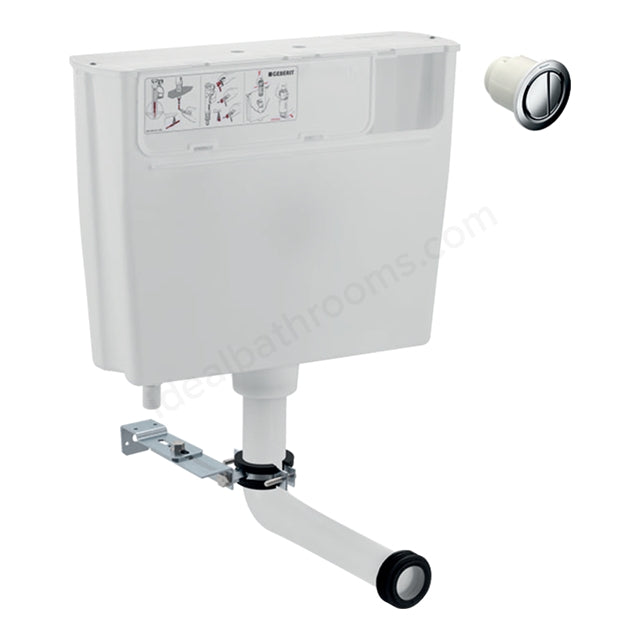 Geberit Low-Height Concealed Cistern & Type 01 Chrome Flush Button | 109.724.21.2