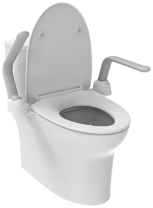 Euroshowers Toilet Seat Arm Rest | Fold-Down Support Arms | Fits Under Seat | 120kg Rated