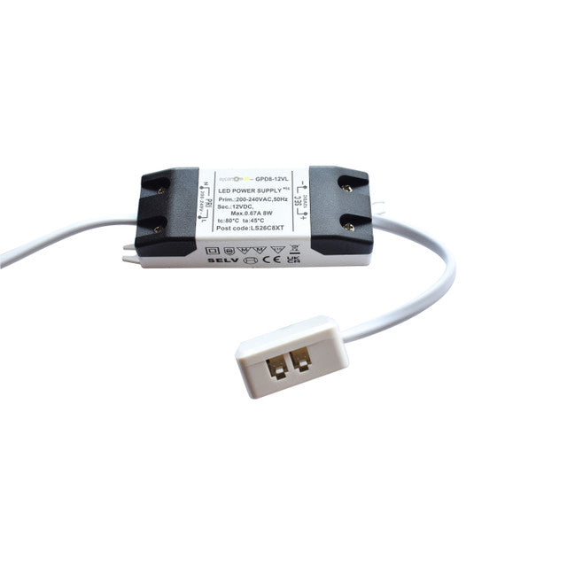 12V LED Drivers & Extension Cables | 8W to 100W + 2m & 5m Extensions | SycamoreLED