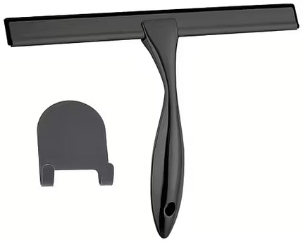 Euroshowers Shower Squeegee & Scraper | Chrome & Matt Black | 25cm Silicone Blade