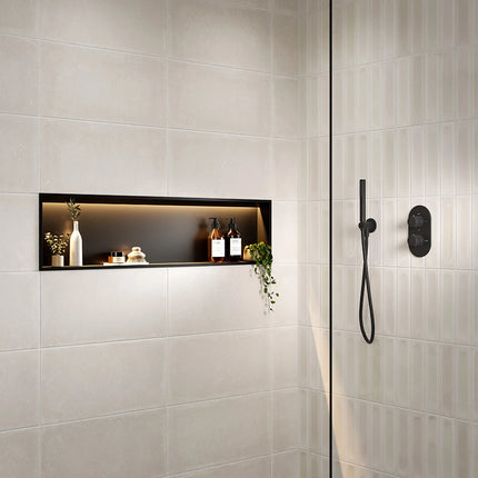 SycamoreLED LED Illuminated Shower Niche | Black, Brushed Brass or Gun Metal | TriGlow Tunable White | IP Rated