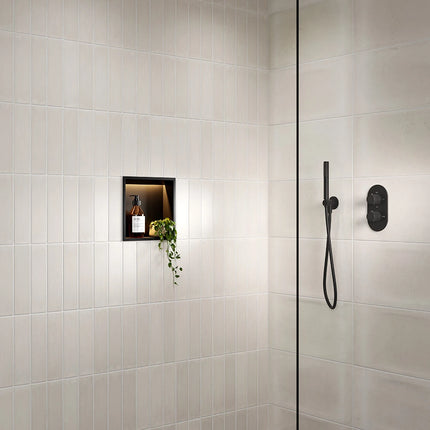 SycamoreLED LED Illuminated Shower Niche | Black, Brushed Brass or Gun Metal | TriGlow Tunable White | IP Rated