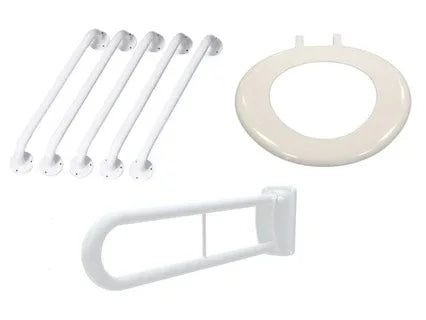 6 Piece Grab Rail & Seat Set White