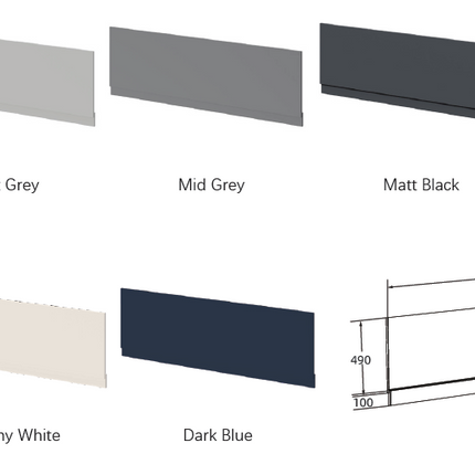 1700mm Waterproof Bath Panel with Plinth | 8 Colours | 18mm PVC | Aqua Elegance