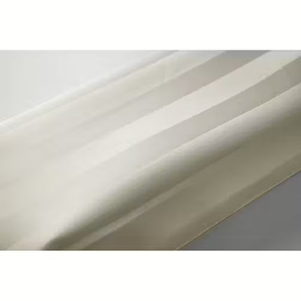 Euroshowers Satin Stripe Shower Curtain | White & Cream | 100% Polyester | Metal Eyelets