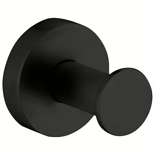 Euroshowers Round Robe Hook | Matt Black or Chrome | Wall Mounted