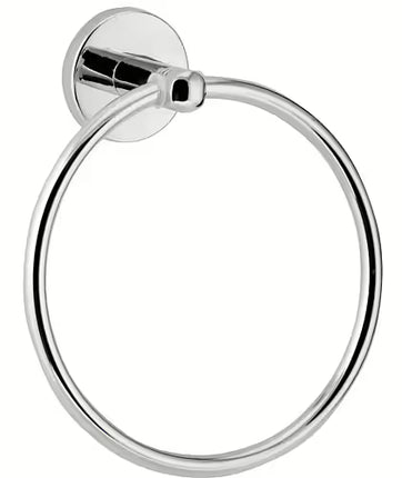 Euroshowers Round Towel Ring | Matt Black or Chrome | Wall Mounted