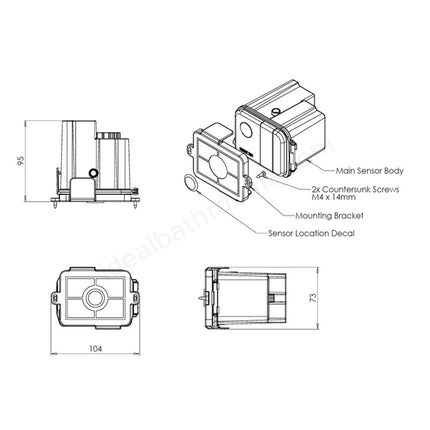 Roper Rhodes Contactless Dual Flush Remote Sensor Kit | TR9014 | Pneumatic Cisterns