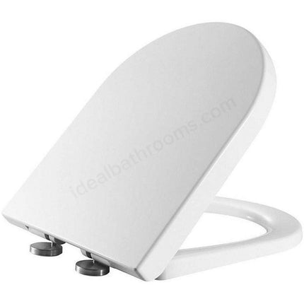 RAK Ceramics Resort D Shape Soft Close Toilet Seat | White | Quick Release | Wrap Over