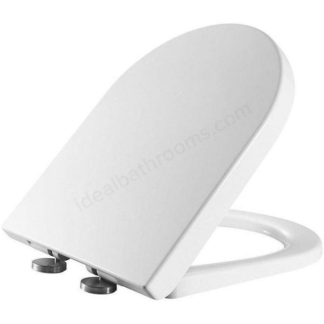 RAK Ceramics Resort D Shape Soft Close Toilet Seat | White | Quick Release | Wrap Over