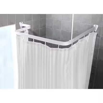 Euroshowers Flexible Bendable Shower Curtain Track | 3m Aluminium Rail | Chrome or White