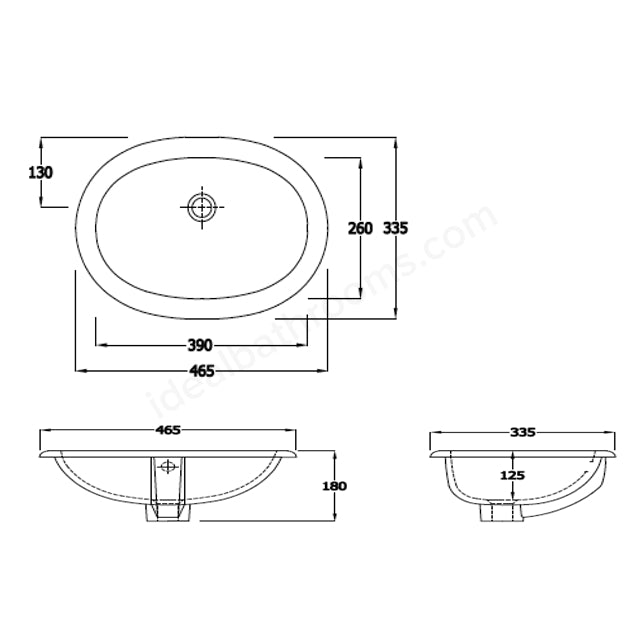 RAK Ceramics Lily 335mm Inset Countertop Washbasin