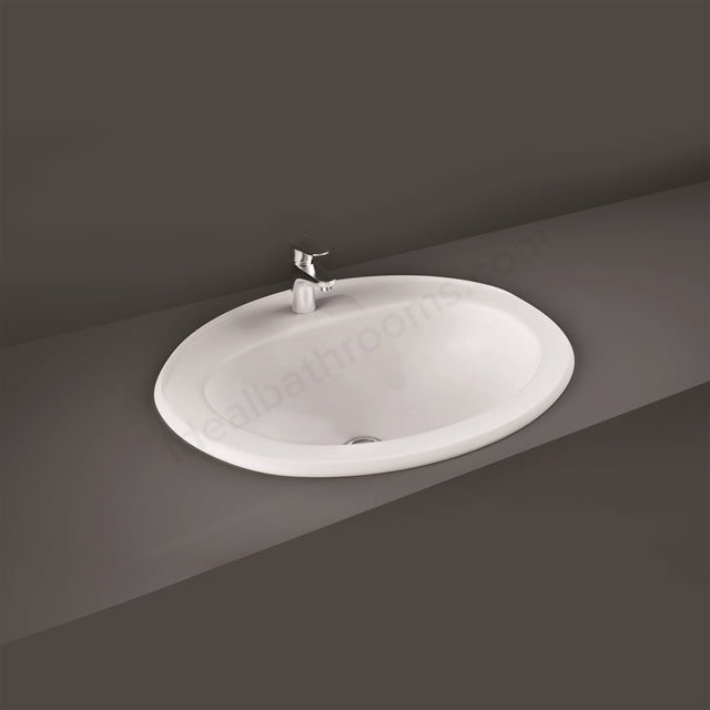 RAK Ceramics Mira 560 x 475mm In-Countertop Basin 1 Tap Hole - White