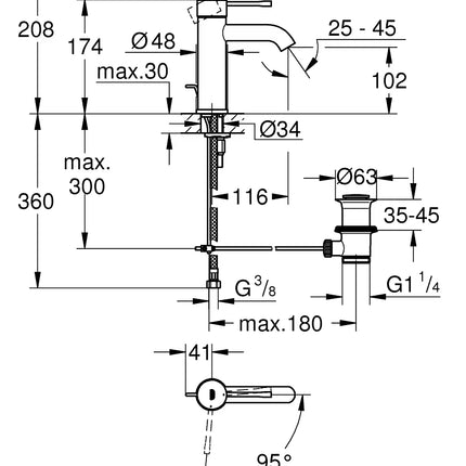 Grohe Essence Basin mixer 1/2" S-Size