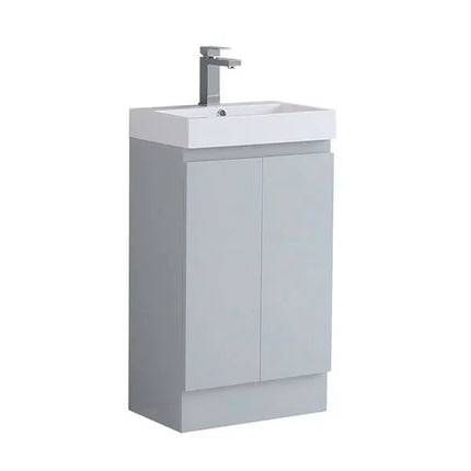 Canberra 490mm Short Projection Waterproof Vanity Unit with Basin | Compact Design Light Grey
