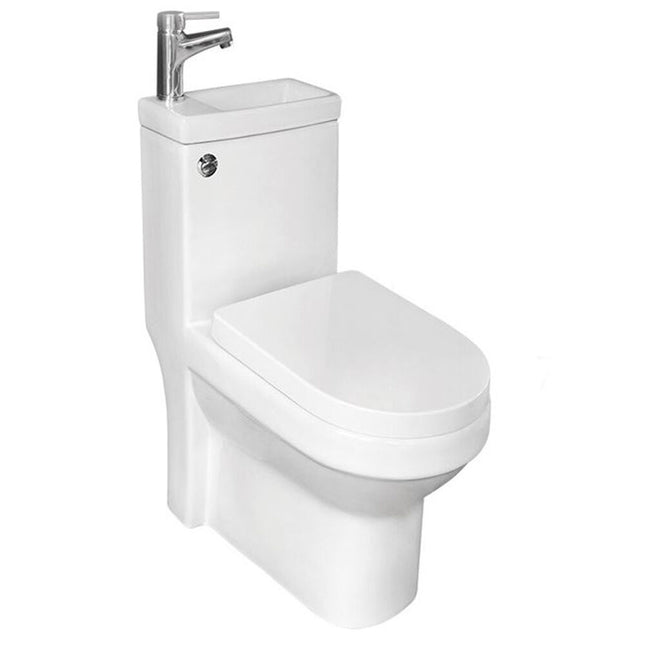Nuie Arley Pro 2-in-1 Combined Close Coupled Toilet & Wash Basin | 380x705x765mm | White Ceramic | 23701P2-J