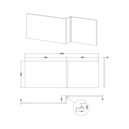 Nuie Waterproof Gloss White Bath Panels — Front Panels 1500–1800mm & 700mm End Panel