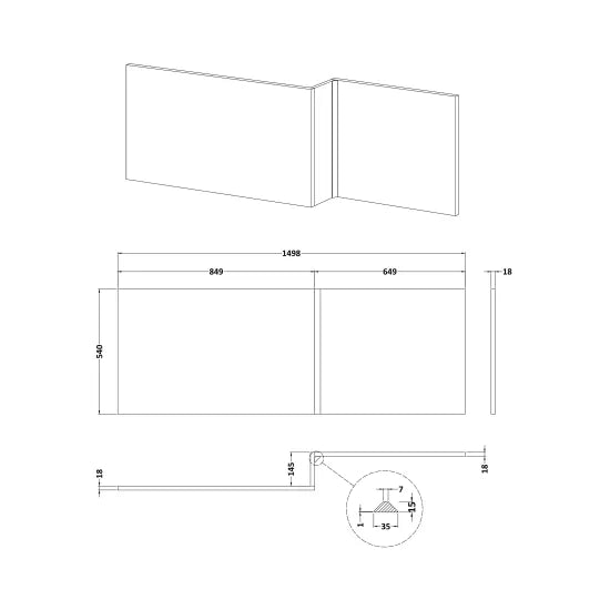 Nuie Waterproof Gloss White Bath Panels — Front Panels 1500–1800mm & 700mm End Panel