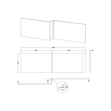 Nuie Waterproof Gloss White Bath Panels — Front Panels 1500–1800mm & 700mm End Panel
