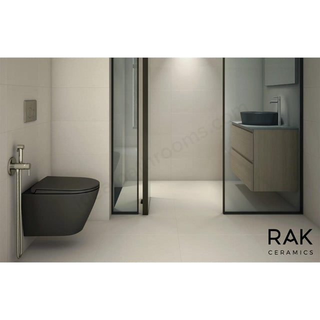 RAK Ceramics Feeling 365mm Wall Hung WC Pan - Matt Black