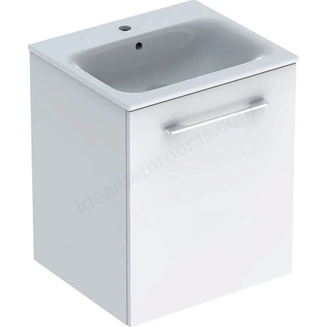 Geberit Selnova Square S 550mm Wall Hung Vanity Unit with Slim Basin - White High Gloss