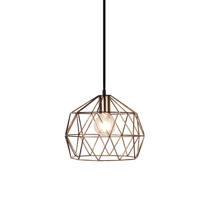 IP44 Colorado Geometric Pendant Light - E27 Black or Antique Brass Bathroom Kitchen