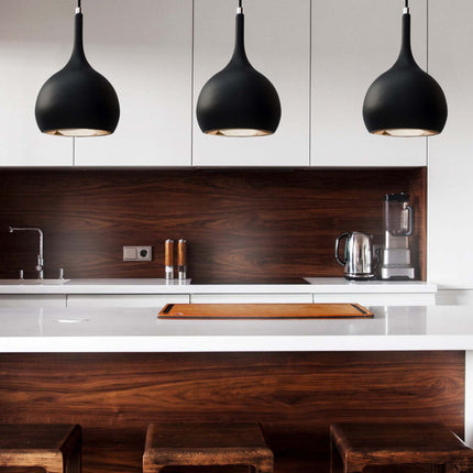 Parma LED Pendant Light - 8W Integrated Black or White with Copper Interior