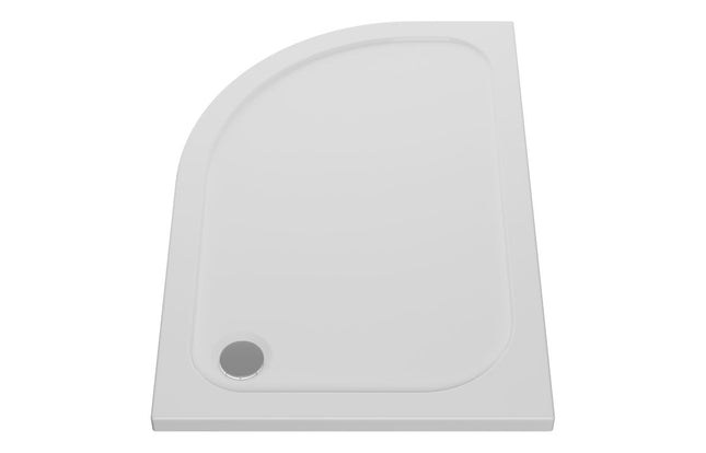 Takeaway 45mm Low Profile Offset Quadrant Shower Tray & Waste — White