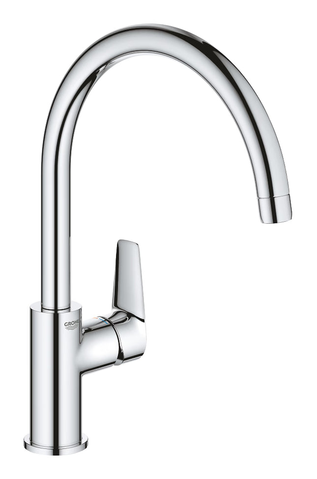 Grohe BauEdge Single-Lever Kitchen Sink Mixer Tap | Swivel Spout | Chrome | 31367001