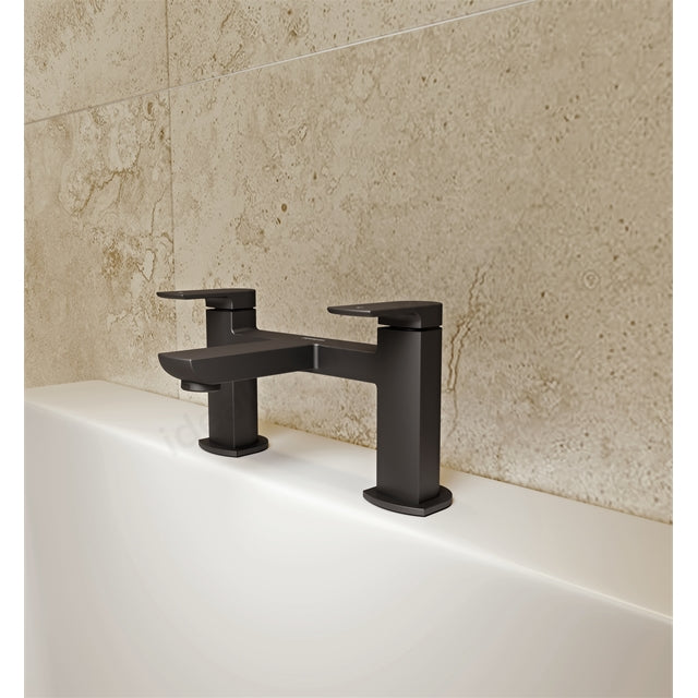 Aqualisa Downtown Bath Deck Filler - Matt Black