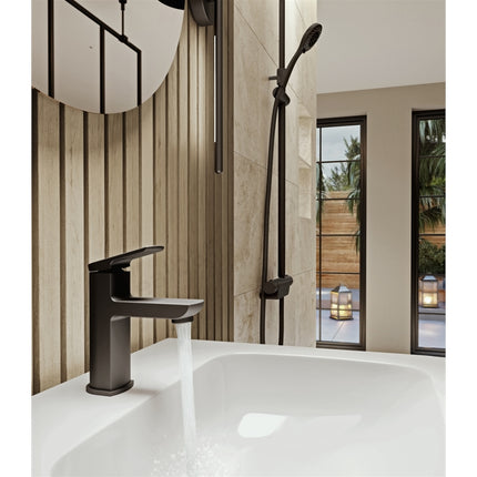 Aqualisa Downtown Pillar Tap; Large; Including Waste; Matt Black