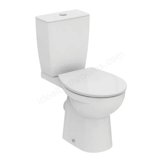 Ideal Standard Eurovit+ Close Coupled Toilet with 6/4L Cistern & Soft Close Seat - White