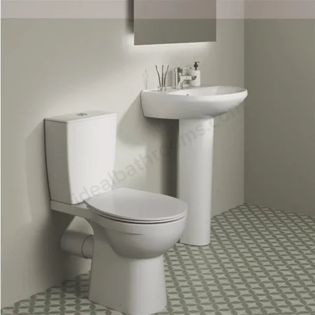 Ideal Standard Eurovit+ Close Coupled Toilet with 6/4L Cistern & Soft Close Seat - White