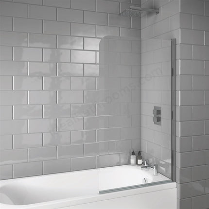 Scudo S6 Folding Bath Screen — 800 x 1400mm | Radius Edge | 6mm Toughened Glass | Chrome | Lifetime Guarantee
