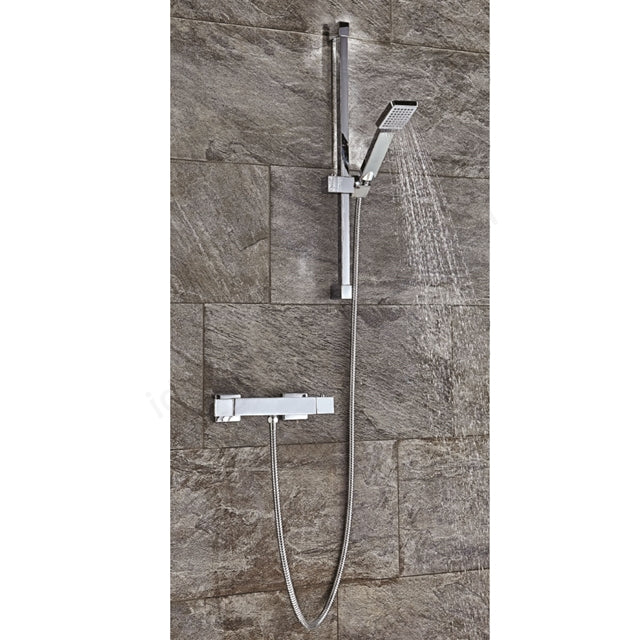 Scudo Lunar Square Exposed Shower Valve - Brass/ Chrome