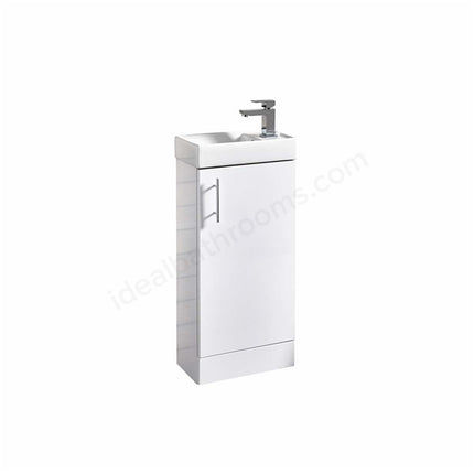 Scudo Lanza 390mm x 780mm x 215mm Floorstanding Unit & Basin - White High Gloss