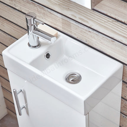 Scudo Lanza 390mm x 780mm x 215mm Floorstanding Unit & Basin - White High Gloss