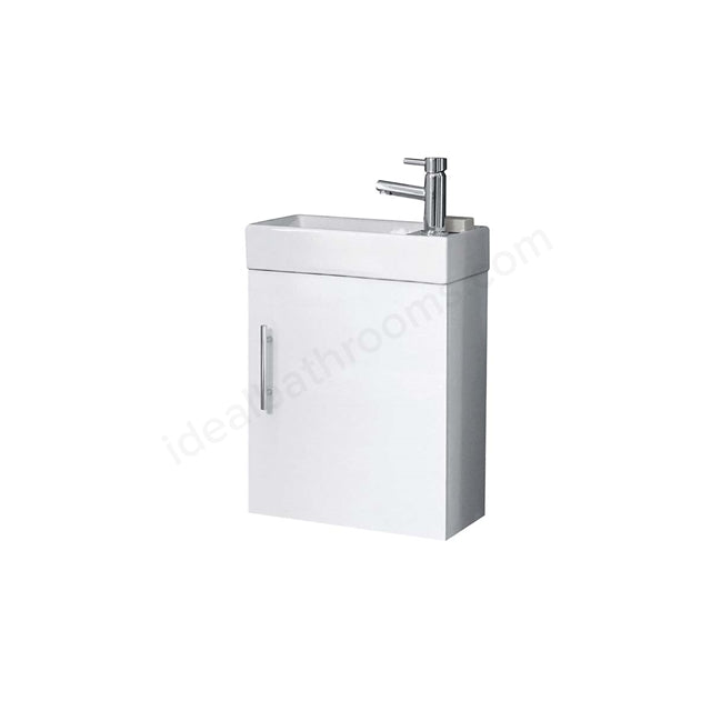Scudo Lanza 390mm x 440mm x 215mm Wall Mounted Vanity Unit & Basin - White High Gloss