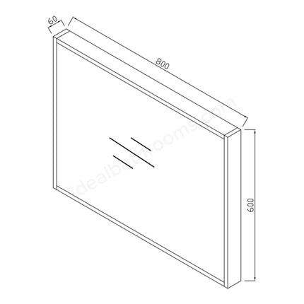 Scudo Ambience 800mm x 600mm Mirror - Grey Oak
