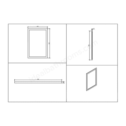 Scudo Classica 900mm x 600mm Mirror - Charcoal Grey