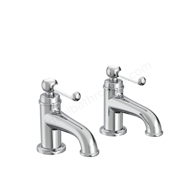 Tavistock Lansdown Basin Taps - Twin Handle Pair - 2 Finishes Chrome