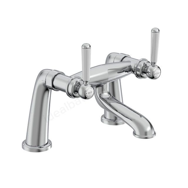 Tavistock Lansdown Bath Filler Tap - Twin Handle - 2 Finishes Chrome