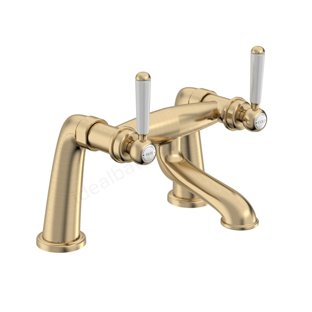Tavistock Lansdown Bath Filler Tap - Twin Handle - 2 Finishes Brushed Brass