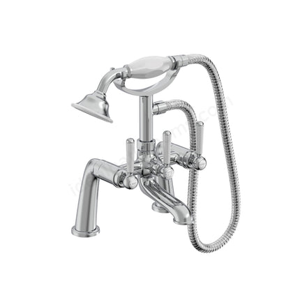 Tavistock Lansdown Bath Shower Mixer Tap - Twin Handle - 2 Finishes Chrome
