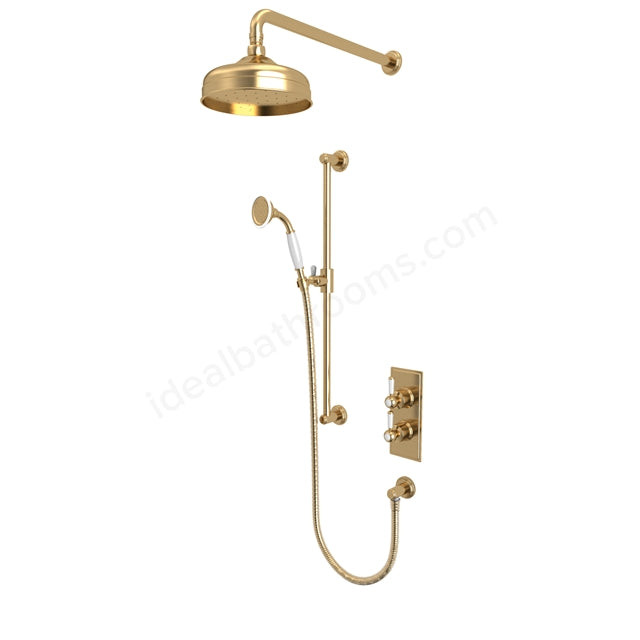 Tavistock Lansdown Dual Function Shower System - Concealed Mixer with Overhead & Handset - 2 Finishes Brushed Brass