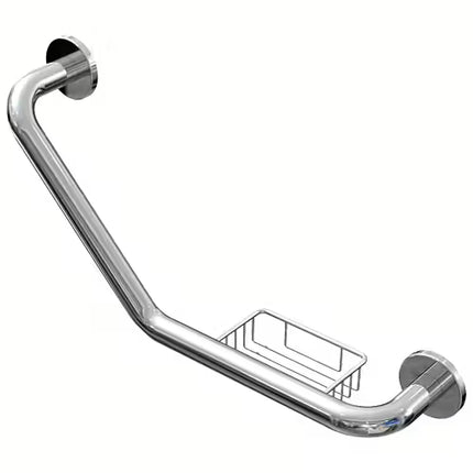 Euroshowers Grab Rail with Soap Dish | Polished Stainless Steel | 30cm | Concealed Fixings