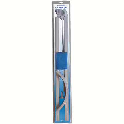 Euroshowers Easy Shower Curtain Track | White Aluminium | 1.4m Corner Bath Rail Kit